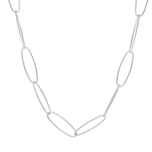 Collana da donna Ethereal Links G&D Gioielli CL26267M in argento 925 rodiato presenta catene ovali allungate